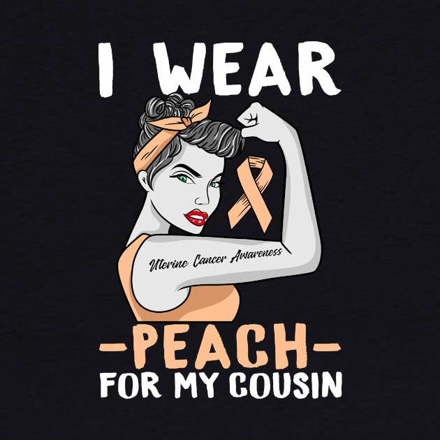 I Wear Peach - Uterine Cancer Awareness T-Shirt by biNutz